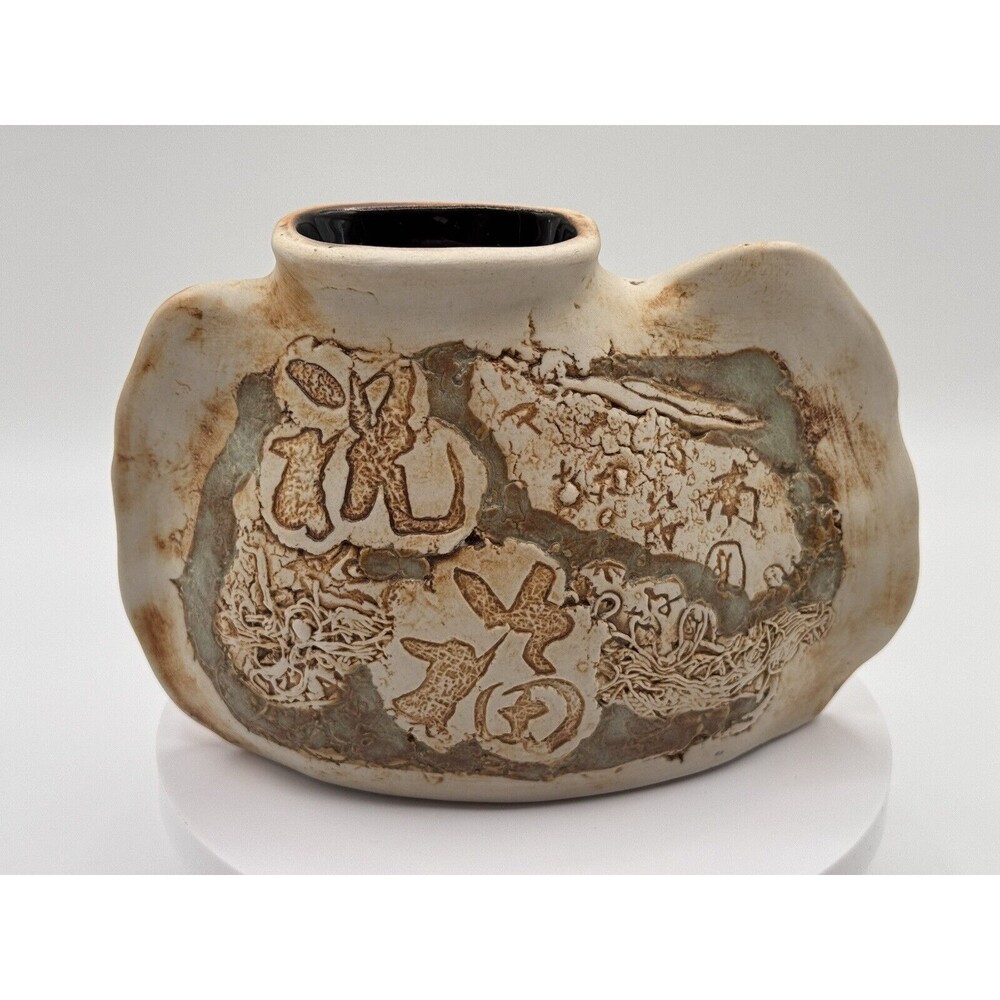 HandCrafted Malaysian Tenmoku Pottery Vase Collectible Home Decor